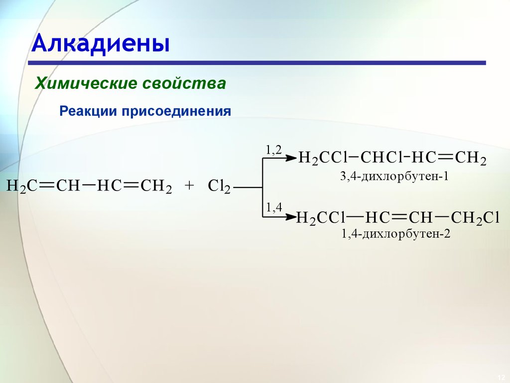 Реакции присоединения химия. Реакции присоединения алкадиенов 1,2. Алкадиены 1 4 присоединение. Реакция присоединения алкадиенов. Алкадиены реакция присоединения.