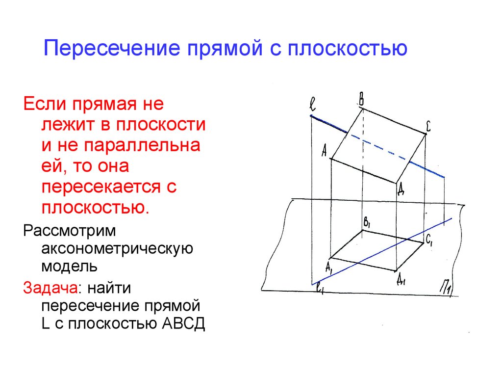 Прямая является плоскостью. Точка пересечения прямой и плоскости на эпюре. Пересечение прямой с плоскостью Начертательная геометрия. Точка пересечения прямой и плоскости Начертательная. Построить точку пересечения прямой с плоскостью.