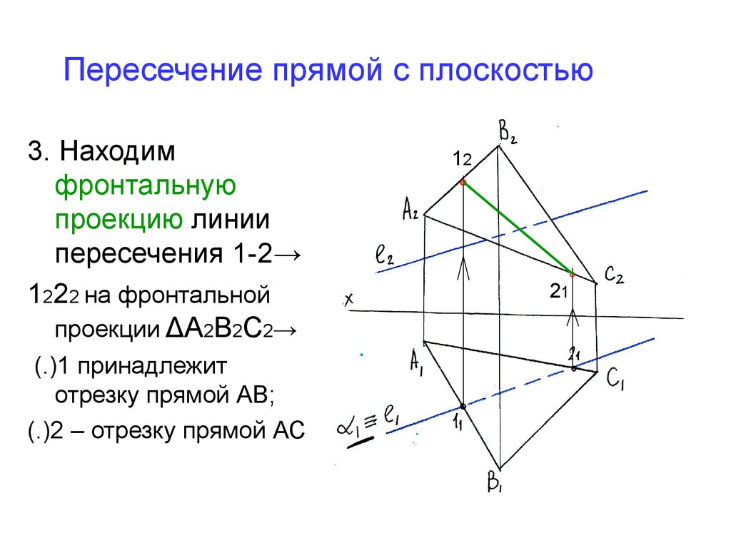 Линией пересечения двух плоскостей изображенных на чертеже является