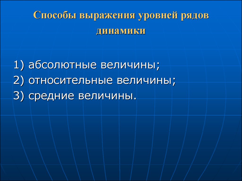 Ряды динамики относительных величин. Применение динамического ряда. Ряды динамики абсолютных величин. Ряд из абсолютных величин.