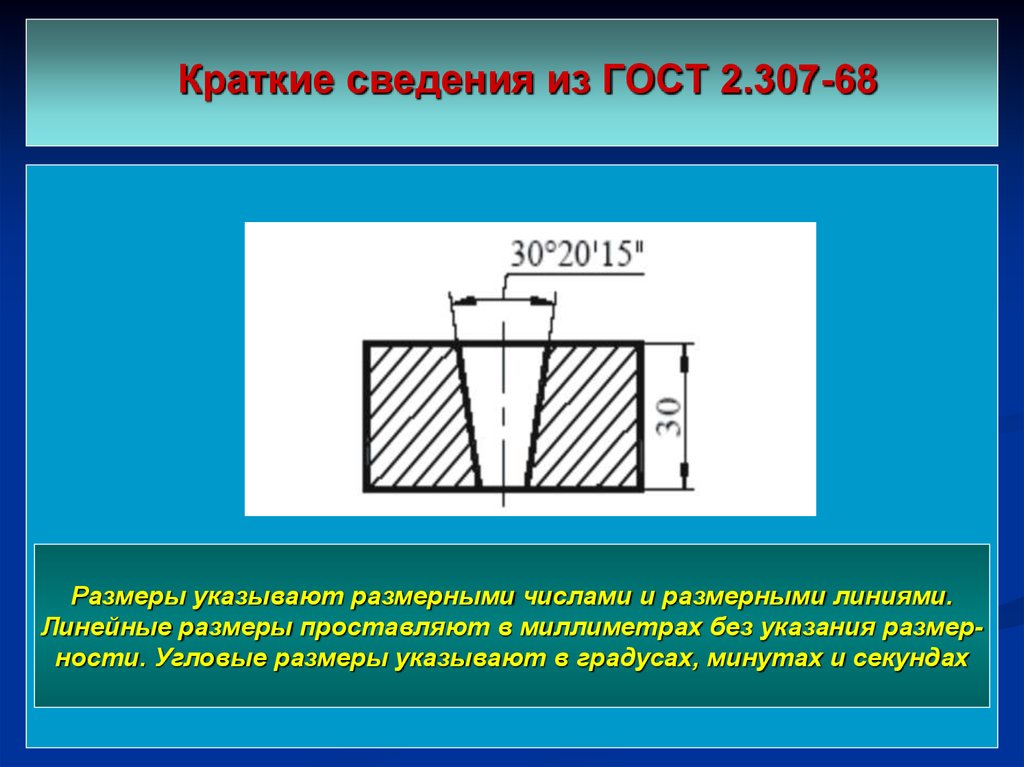 Угловые размеры на чертеже