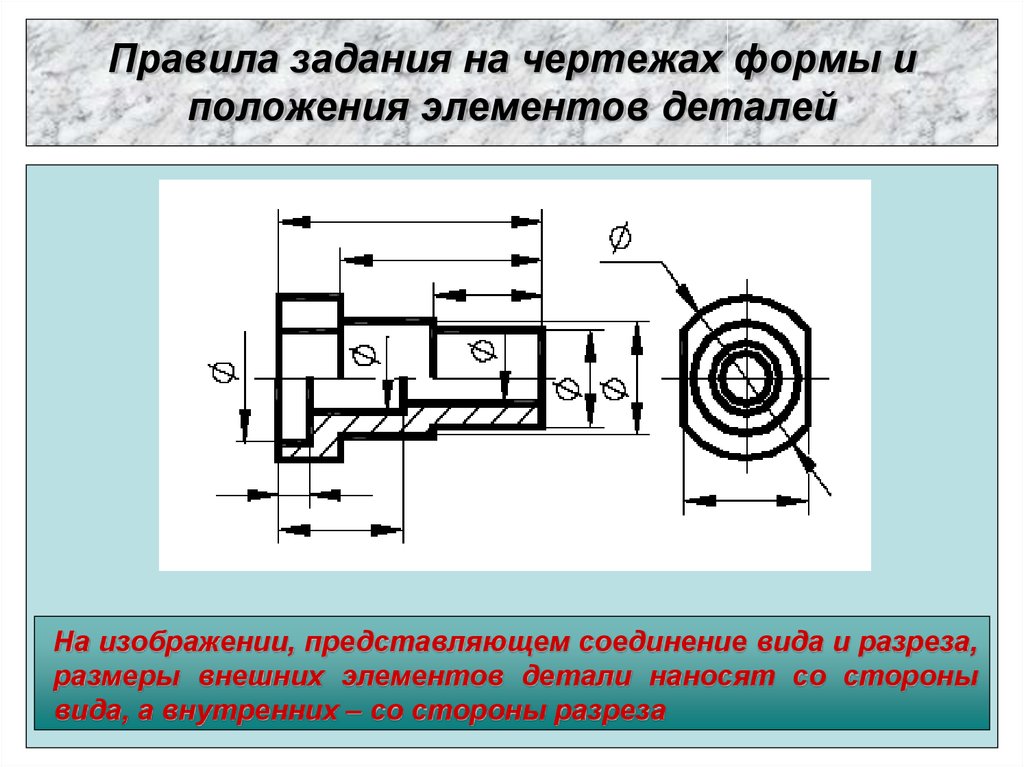 На рабочем чертеже детали невидимые контуры