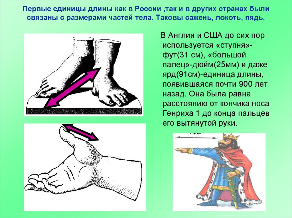 Единицы измерения длины в разных странах и в разное время проект