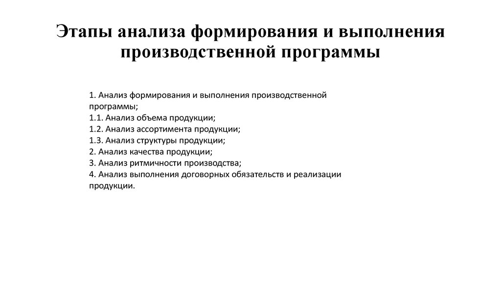 Контроль выполнения производственных планов