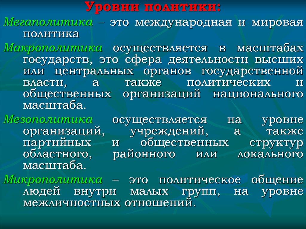 Международный уровень политики. Уровни политики. Уровни организации политики. Уровни политики Политология. Уровни мировой политики.