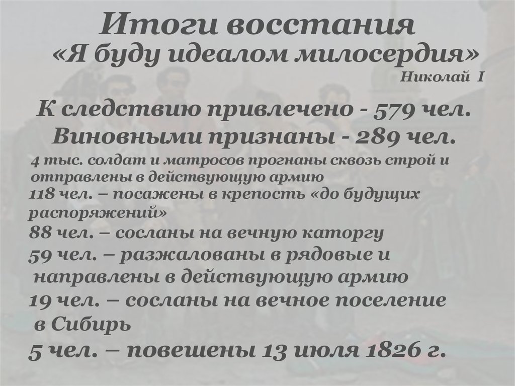 Итоги восстания