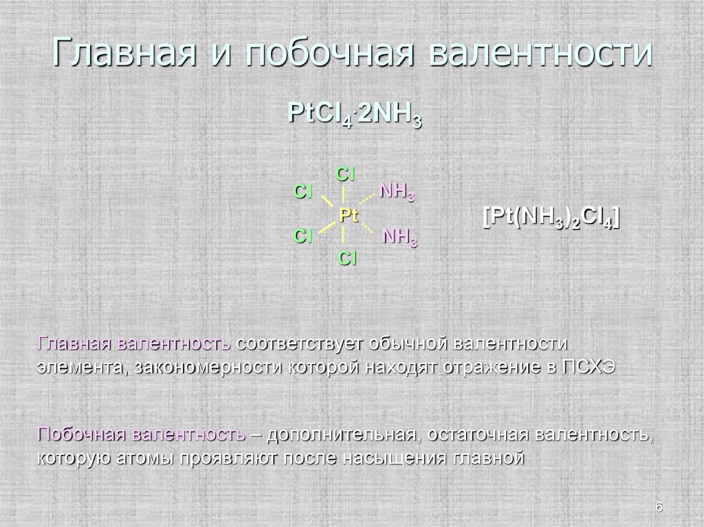 Главная и побочная валентности