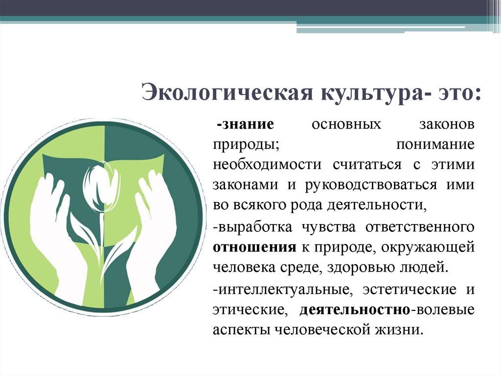 Знание законов природы. Экологическая культура. Рискологическая культура. Этологическая культура. Экология культуры.