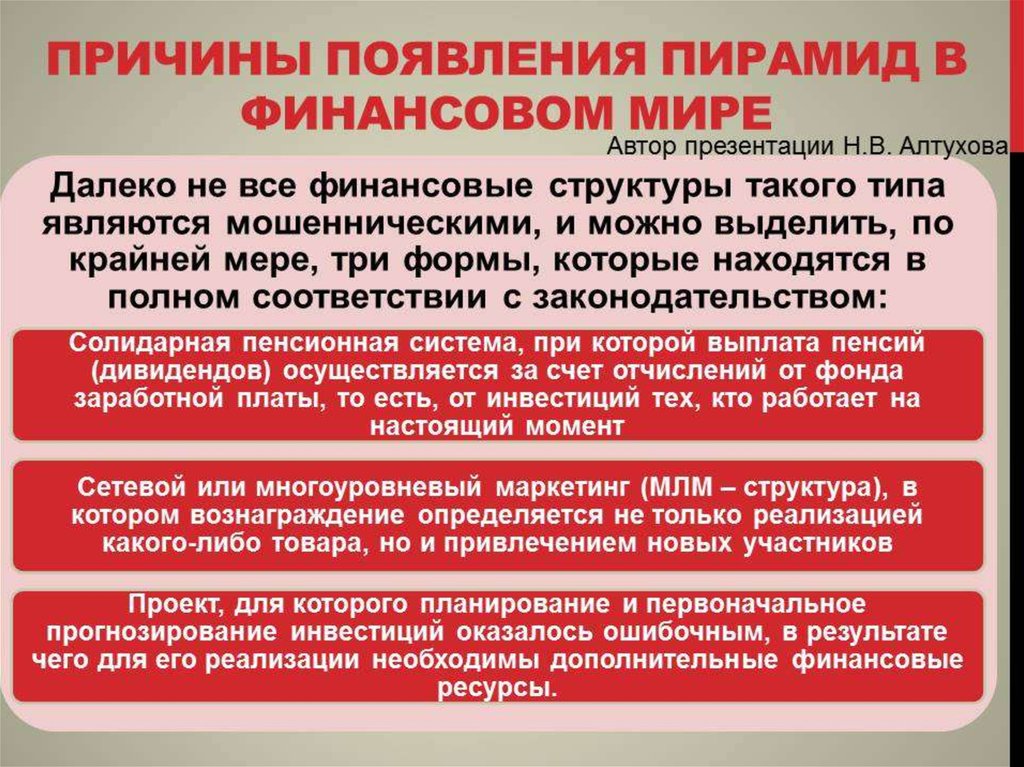 Финансовые пирамиды 1990 х причины и последствия презентация