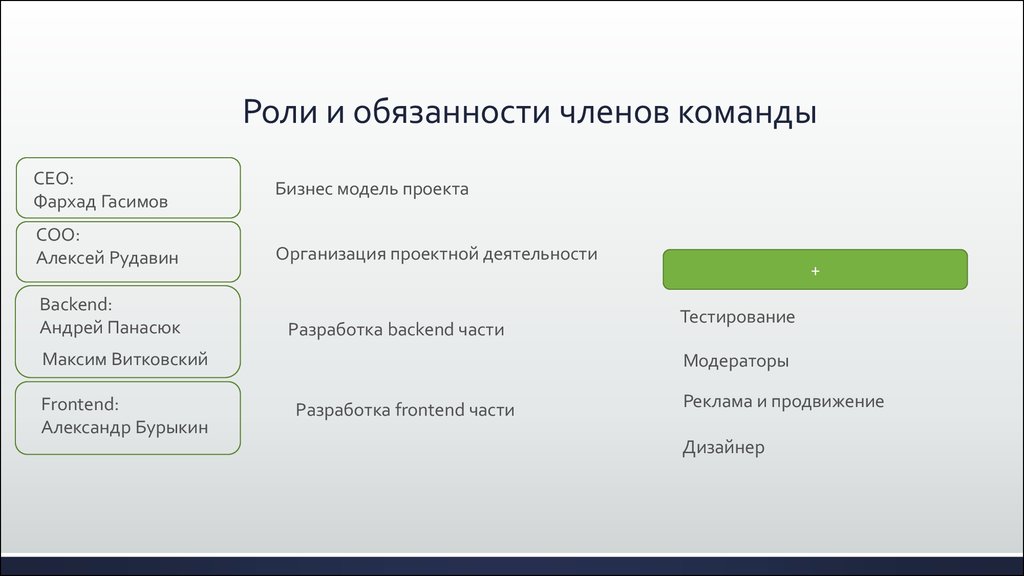 Портфолио команды проекта