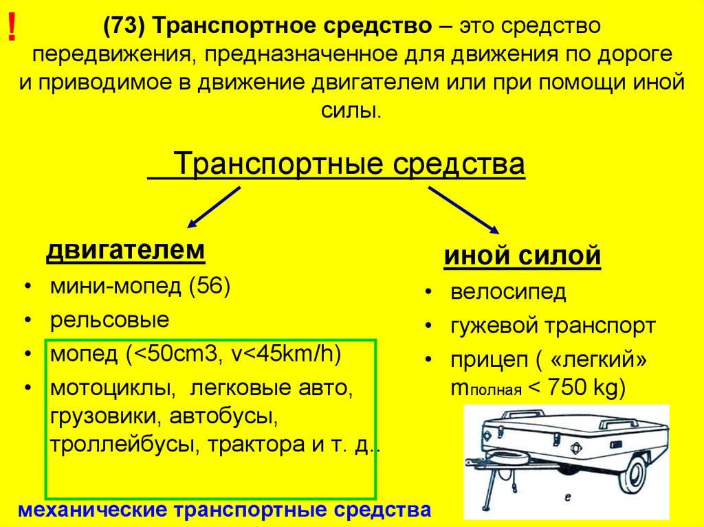 Вид транспортного средства это что такое