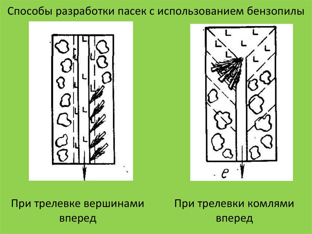 Метод разработанный. Схема разработки пасеки бензопилой. Схема разработки пасеки лесосеки. Схемы разработки пасек при валке деревьев бензопилой. Способы трелевки.