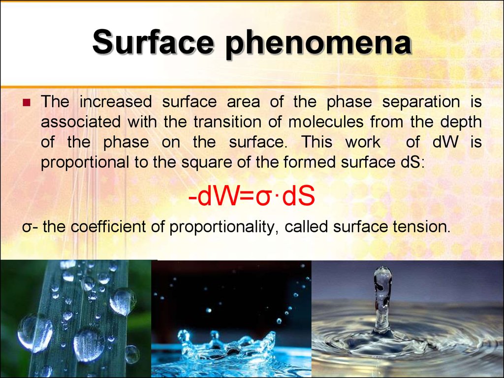 Surface phenomena