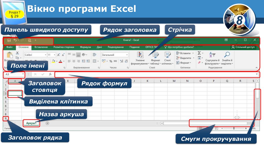 Вікно програми Excel