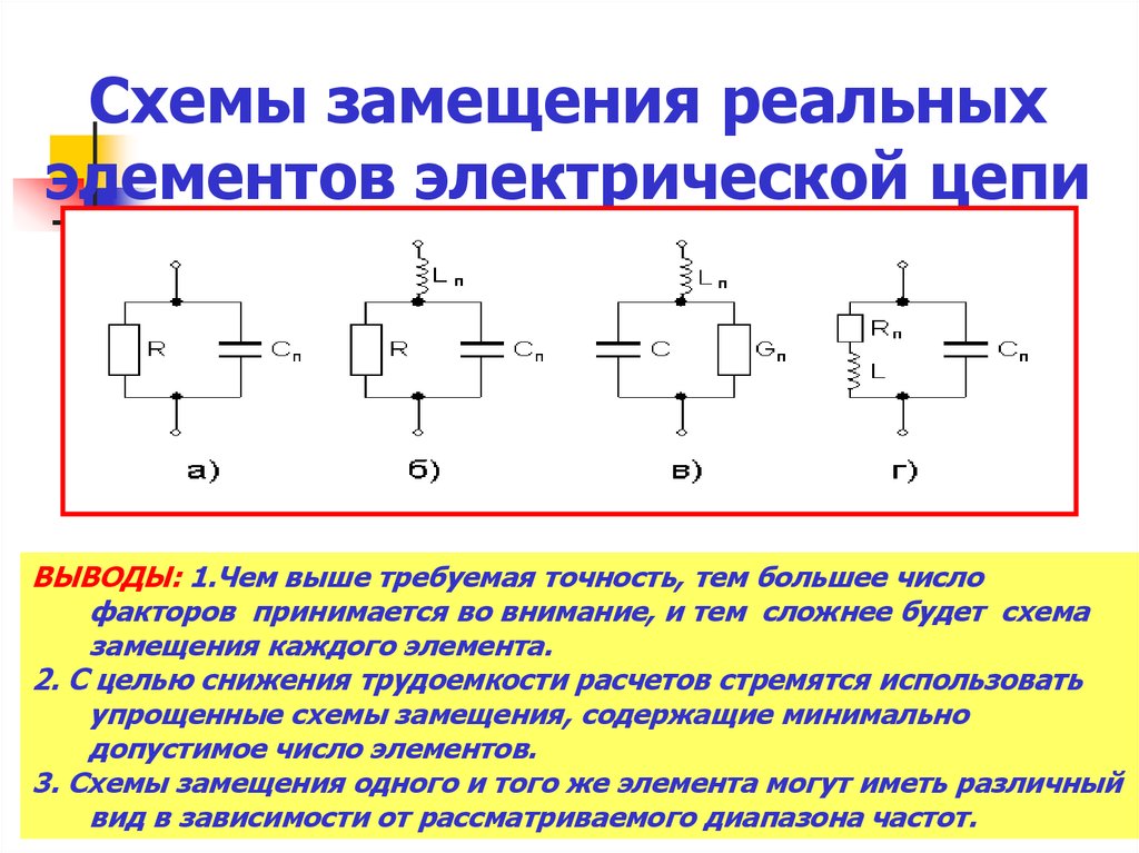 Какая схема электрической цепи называется схемой замещения