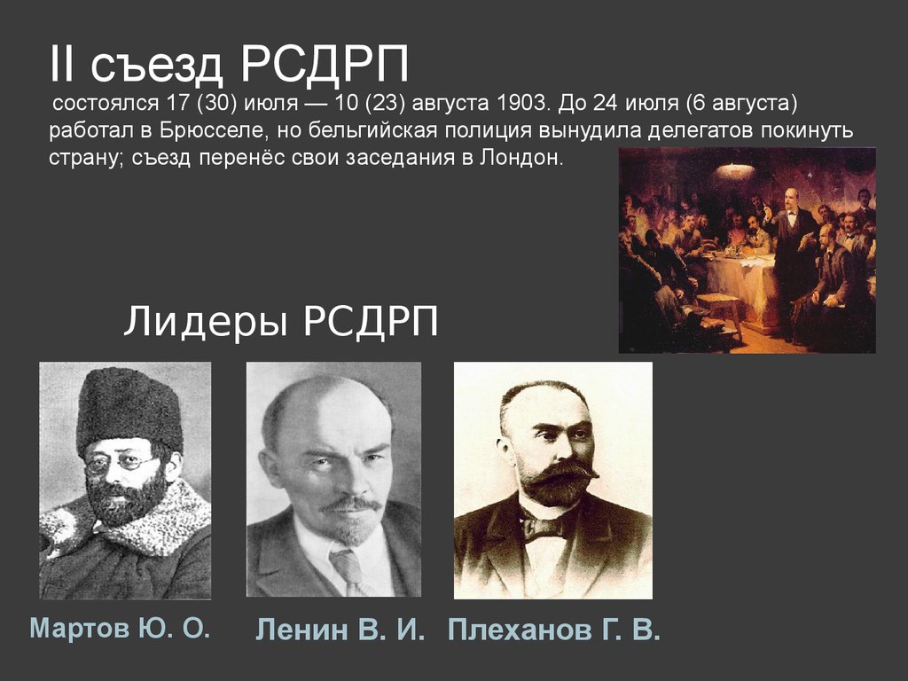 Большевики ленин мартов. Российская социал-Демократическая рабочая партия Лидеры партии. Российская социал-Демократическая рабочая партия 2 съезд. РСДРП социал-демократы Лидер партии. Второй съезд РСДРП 1903.