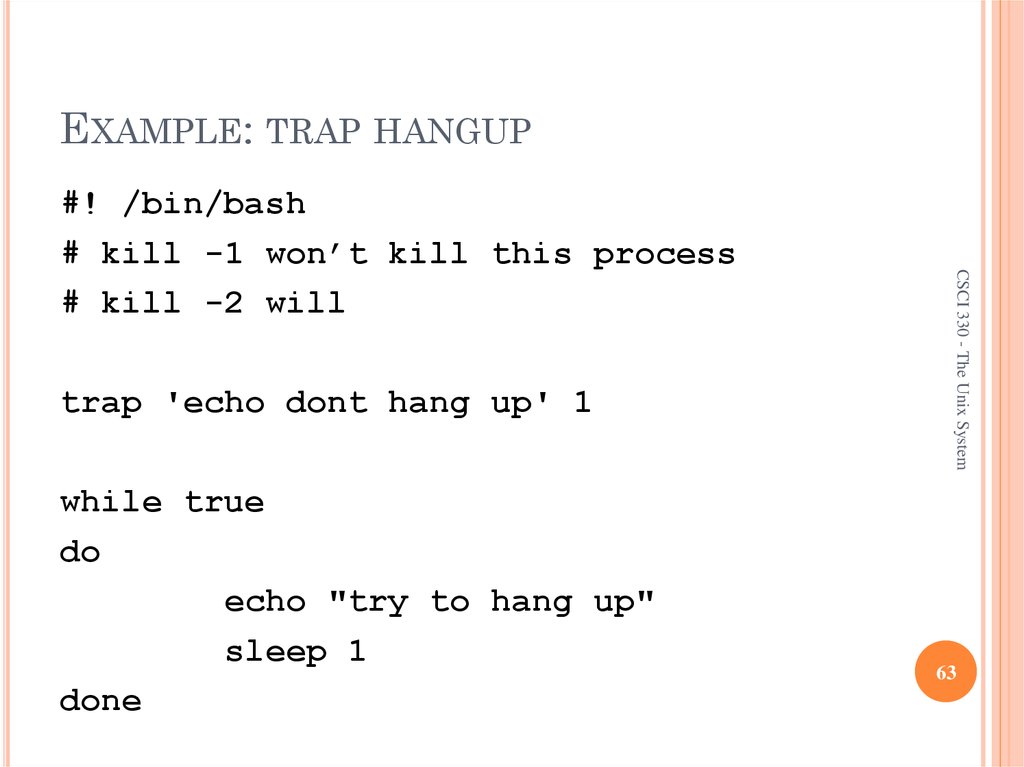 EXAMPLE: TRAP HANGUP