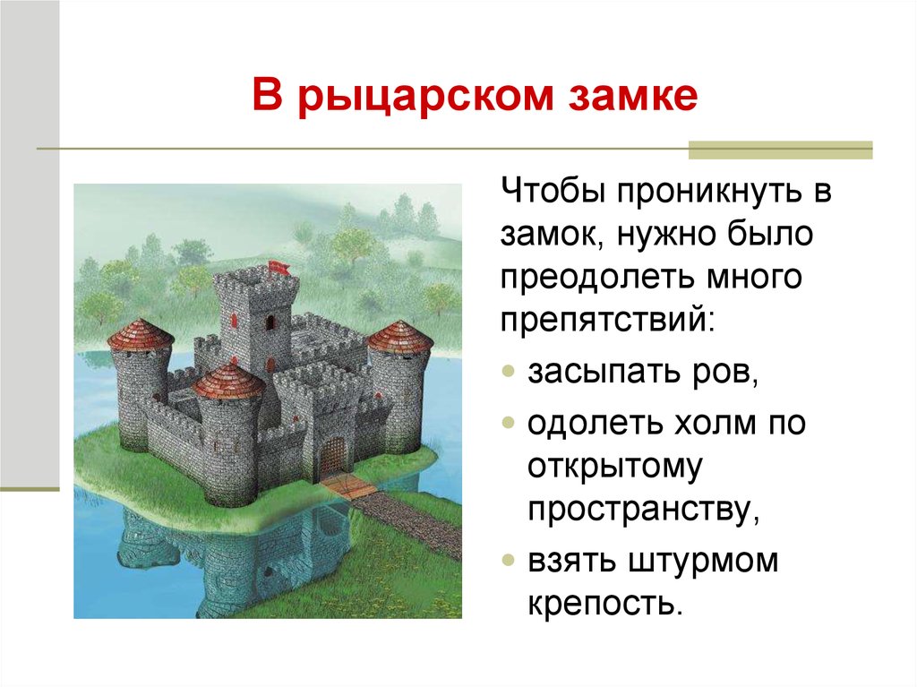 В рыцарском замке 6 класс конспект урока и презентация