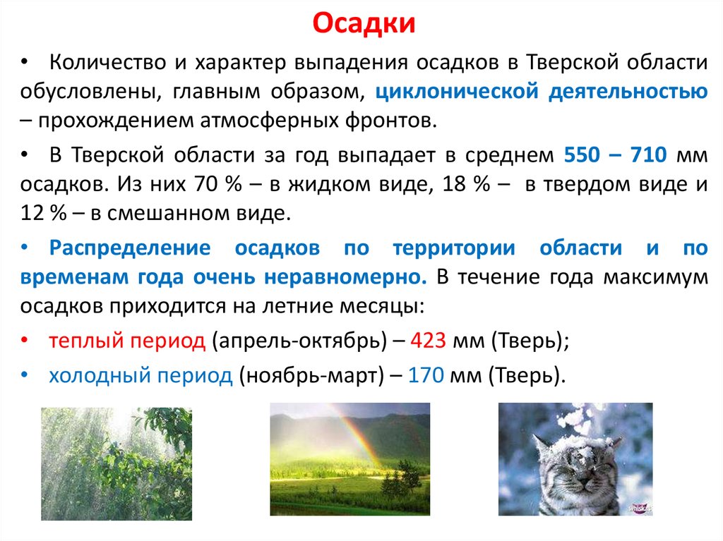 Осадки сколько выпало. Осадки в Тверской области. Климат Тверской области. Осадки, характер выпадения.. Характеристика климата Тверской области.