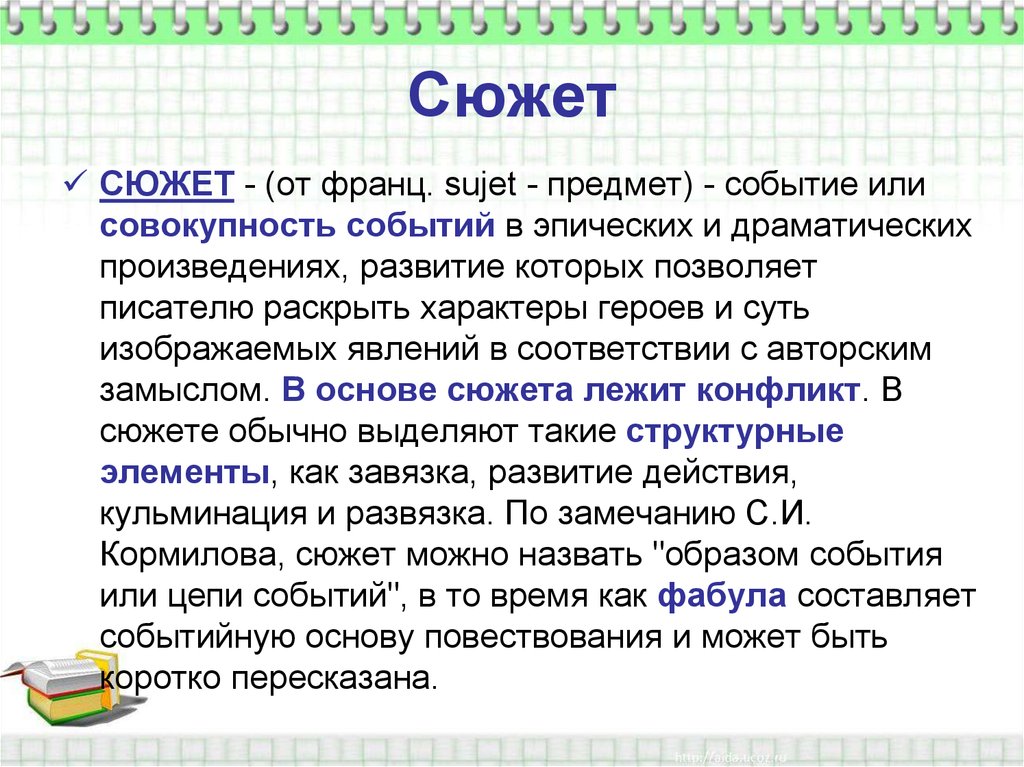 Фабула последовательное изображение событий на основе в художественном произведении