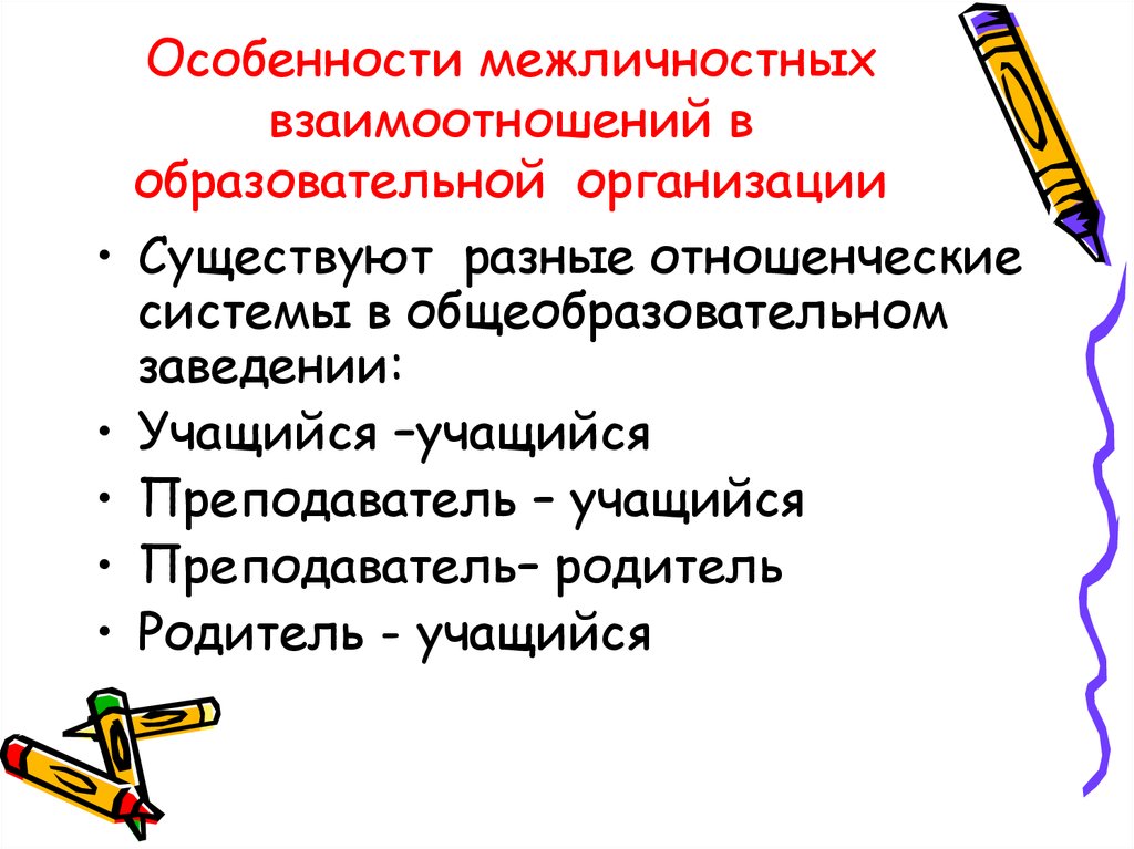 Виды межличностных отношений. Педагогические основы межличностных отношений в педагогике. Особенности межличностного взаимодействия. Межличностные отношения в образовательных системах. Межличностные отношения учащихся.