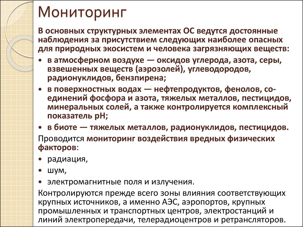 Мониторинг ос. Мониторинг воздействия. Зона влияния для мониторинга. Алгоритм сохранения репутации.