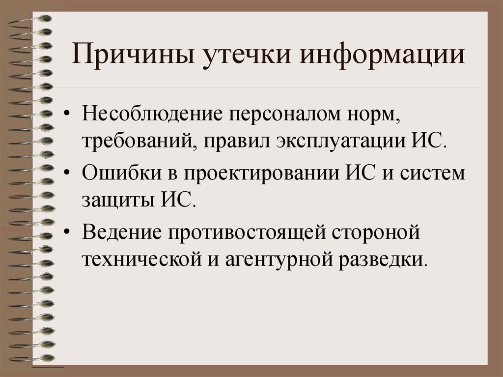 Утечка информации презентация