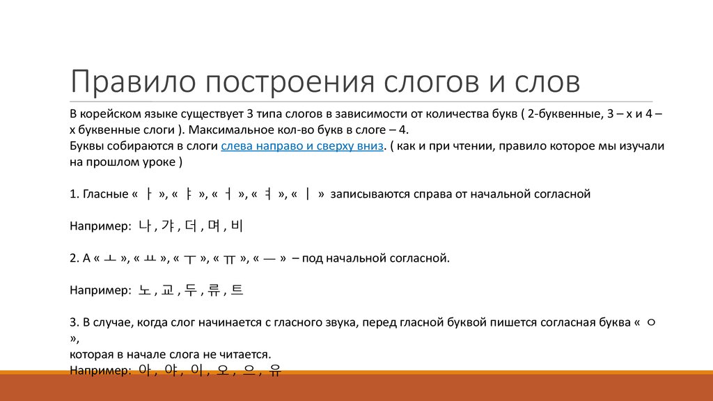 Структура корейского предложения схема