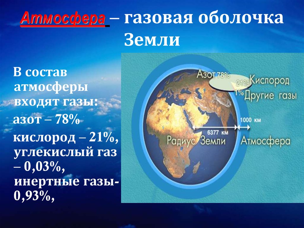 Нужна ли земле атмосфера презентация по физике 7 класс