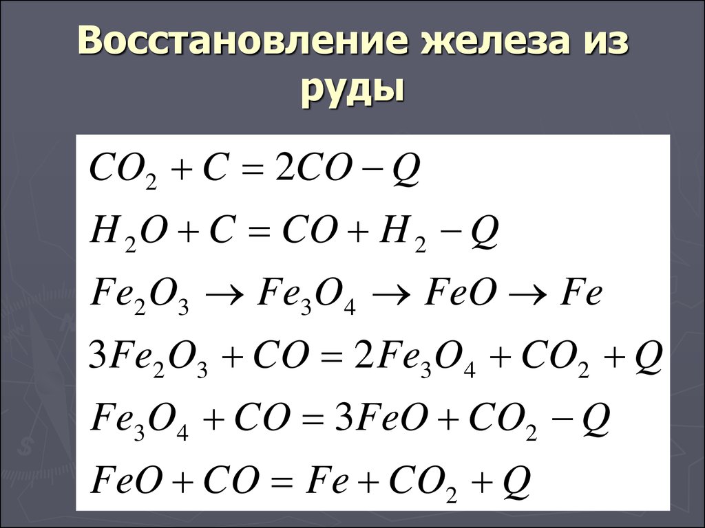 После восстановления железа