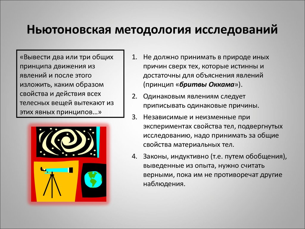 Ньютоновская картина мира методологические принципы