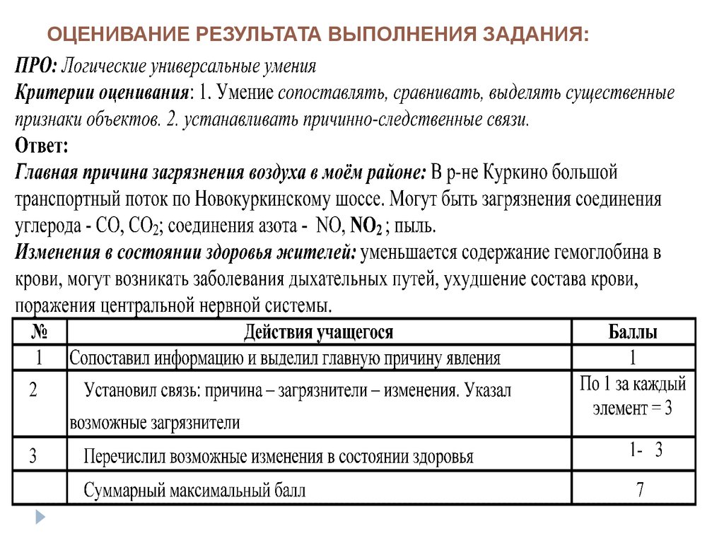 Система оценивания рдр