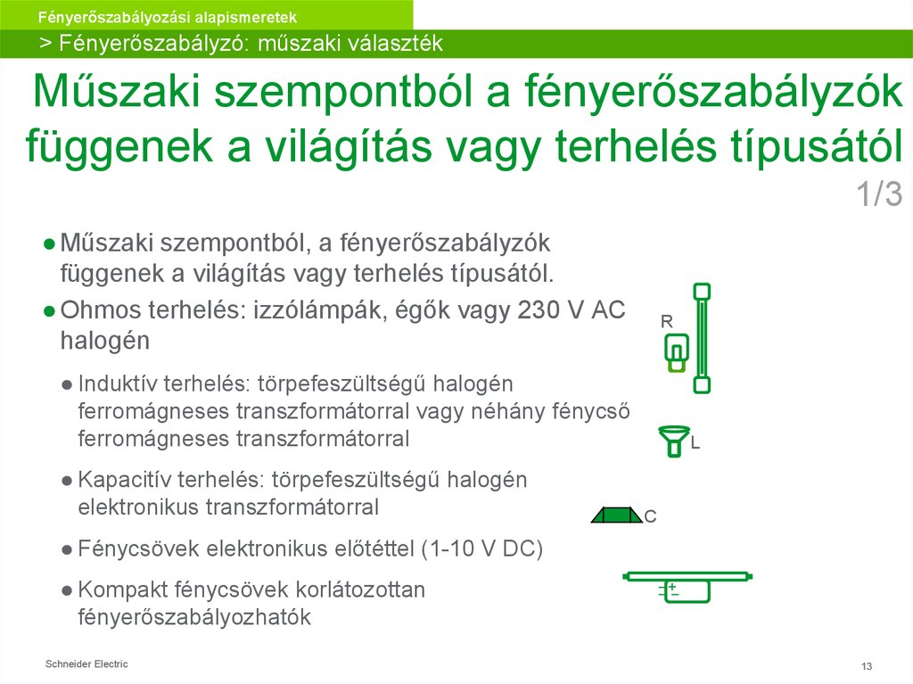 Műszaki szempontból a fényerőszabályzók függenek a világítás vagy terhelés típusától 1/3
