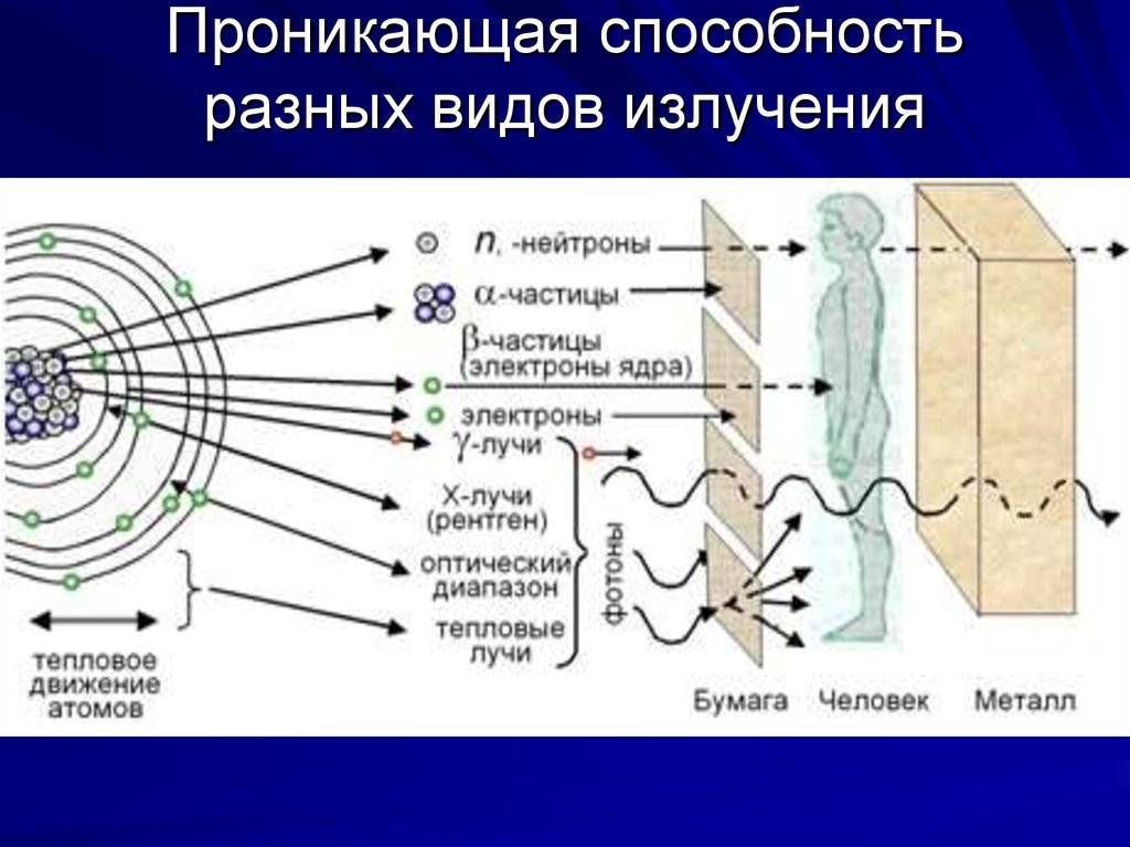 Дополните схему отражающую состав ионизирующего излучения