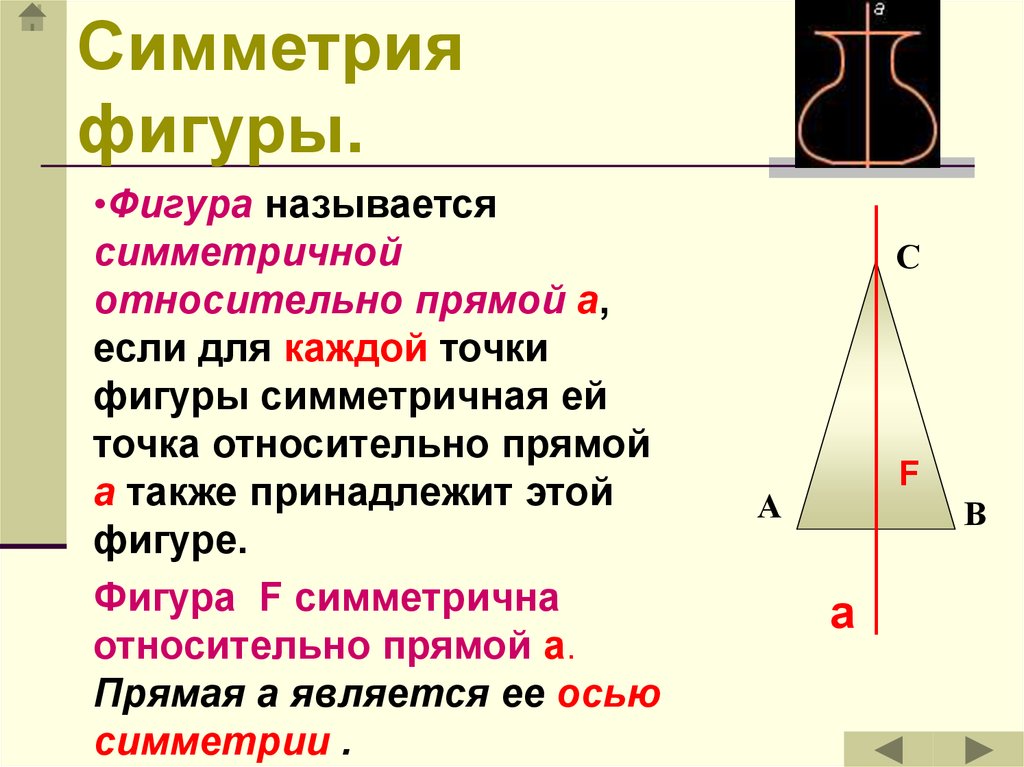 Фигура называется симметричной относительно. Симметричная равномерно пропорциональная фигура. Рассмотрим фигуру f и прямую каждой точке x фигуры f.