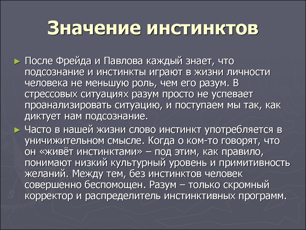 Есть ли инстинкты