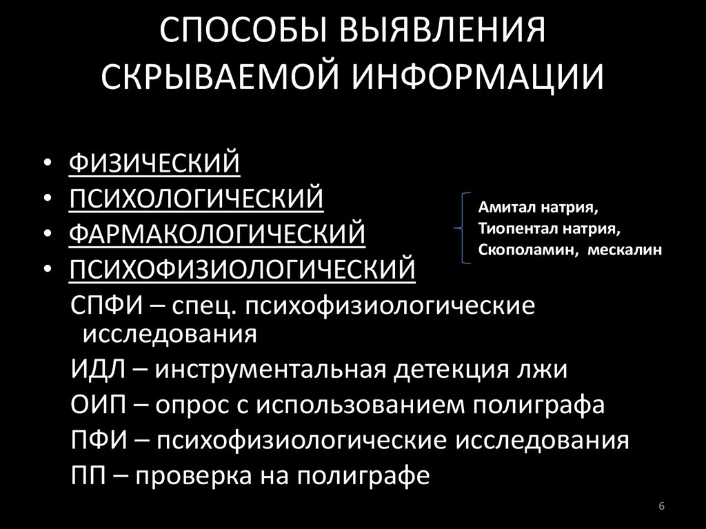 Выявить методы