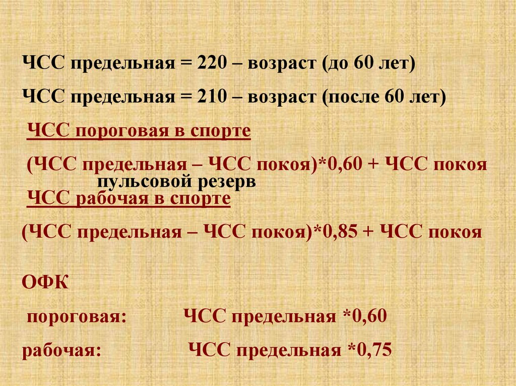 Чсс. ЧСС 220 Возраст. Частота сердечных сокращений. Резерв ЧСС. Предельная частота сердечных сокращений.