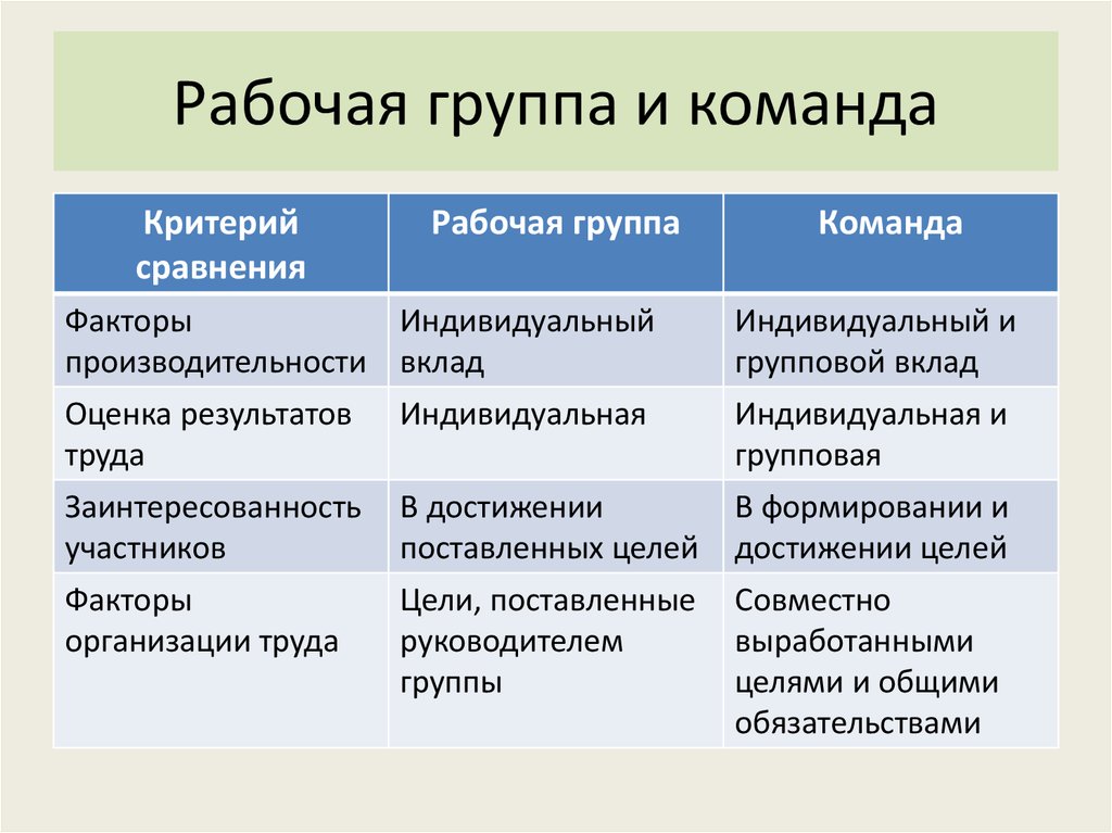 Рабочая группа проекта функции