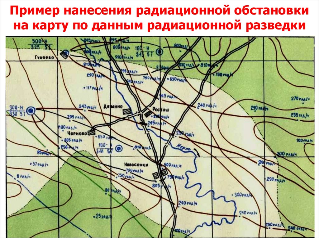 Схема радиационной обстановки