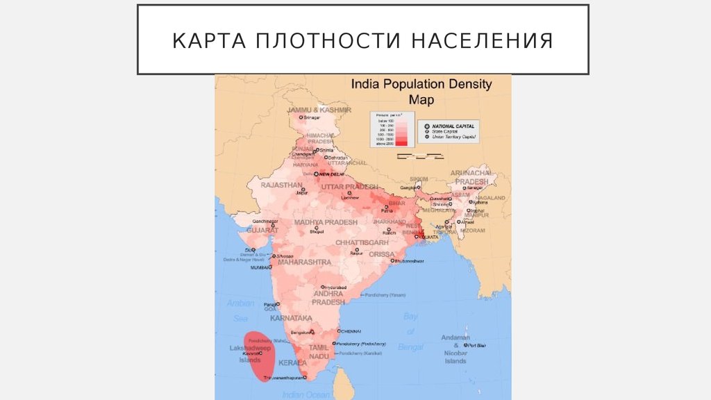 Карта населения индии