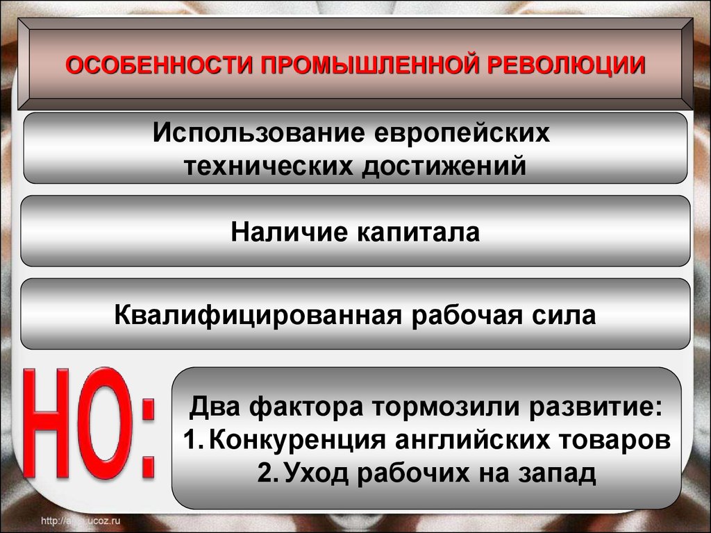 Назовите особенности промышленной революции в xix