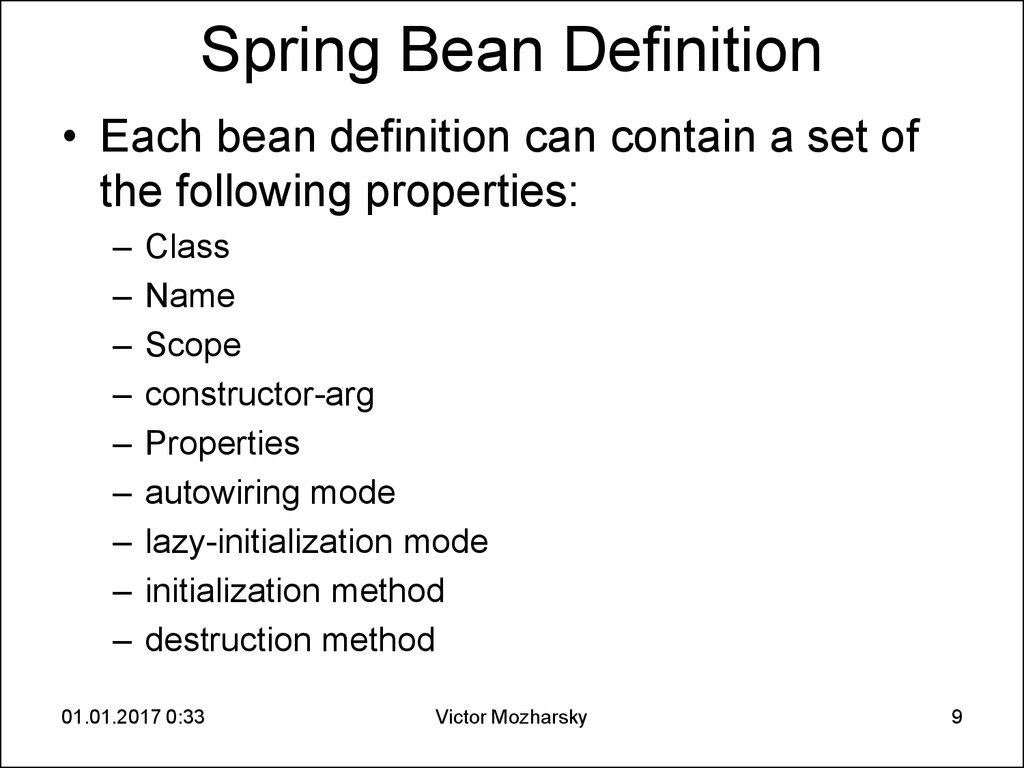 Spring Bean Definition