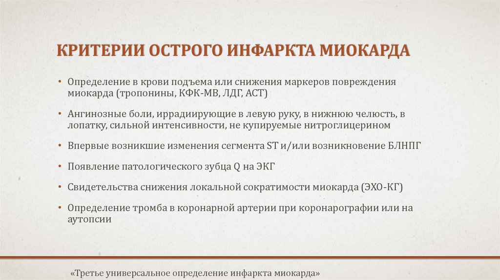 Главный признак типичного течения инфаркта миокарда