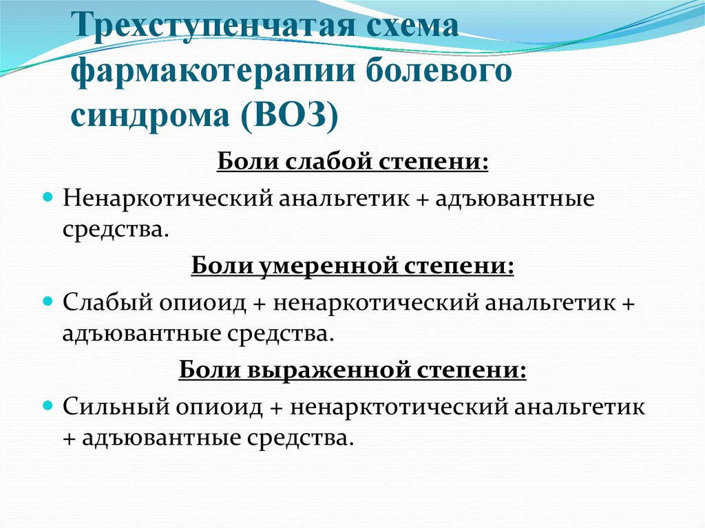 План по облегчению хронического болевого синдрома составить