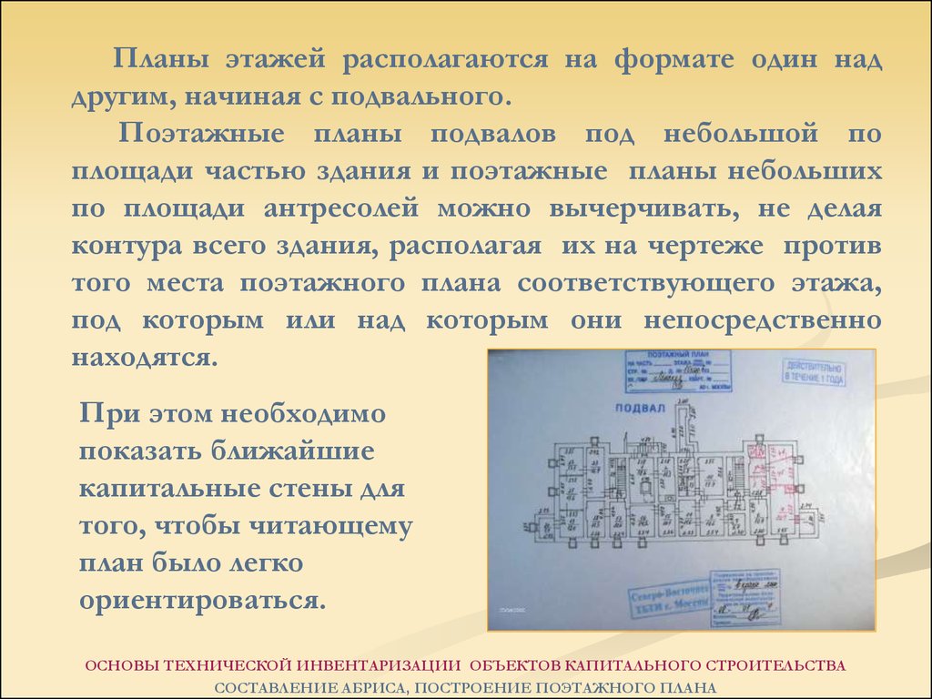 Составление абриса, построение поэтажного плана (порядок составления,  основные требования, условные обозначения). Тема 4.4 - презентация онлайн