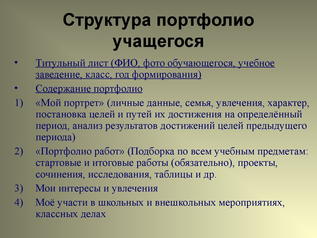 Образец портфолио для поступления в художественный колледж