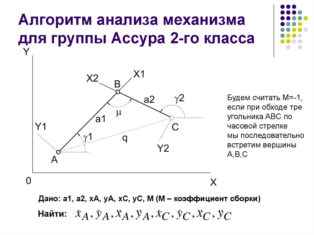 Кинематический анализ групп ассура ii класса методом планов