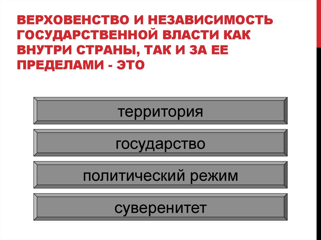 Верховенство государства. Верховенство и независимость государственной власти. Верховенство государственной власти это. Независимость государственной власти внутри страны. Верховенство государственной власти внутри страны.