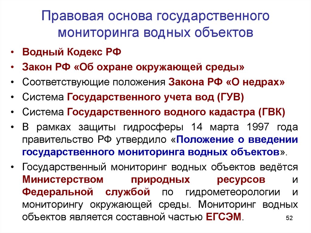 Правовые основы охраны водных ресурсов презентация